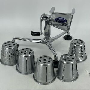 Saladmaster Vintage Manual Food Processor Cutter Slicer Shredder 6 Cones